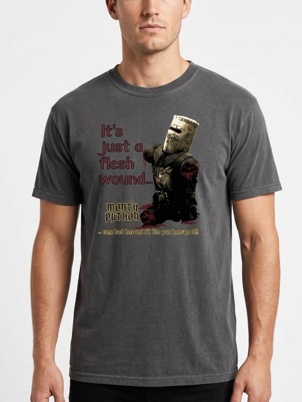 Vintage Monty Python Black Knight T-Shirt XL Alstyle Flesh Wound Graphic Tee